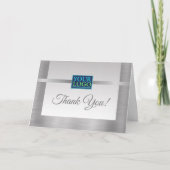 Ihr Logo, QR-Code, Firmenname, Meldung, Silver Dankeskarte (Vorderseite)