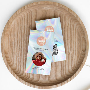 Ihr Logo QR-Code Holografisches Mitarbeiterfoto Visitenkarte
