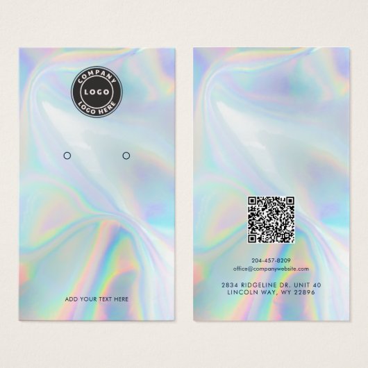 Ihr Logo QR Code Holografisches Ohrring-Anzeige-Ka (Vorne & Hinten)