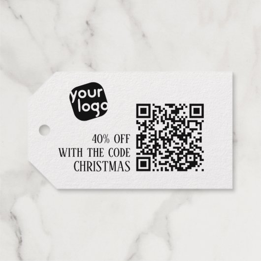 Ihr Logo QR Code Luxus Creative Discount Coupon Geschenkanhänger (Rückseite (Horizontal))