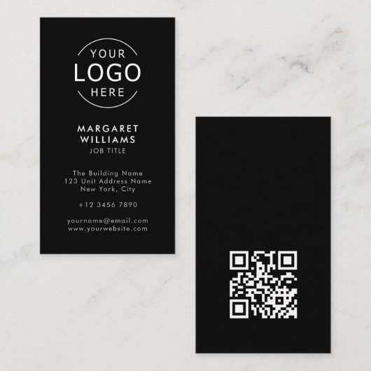 Ihr Logo QR-Code Minimalistisch Beruflich Visitenkarte (Vorne/Hinten)