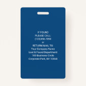 Ihr Logo, QR-Code, Name und Titel Blue Gradient Ausweis (Rückseite)