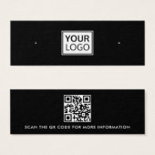 Ihr Logo QR Code schwarze Ohrring-Display-Karte (Vorne & Hinten)