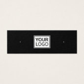 Ihr Logo QR Code schwarze Ohrring-Display-Karte (Vorderseite)