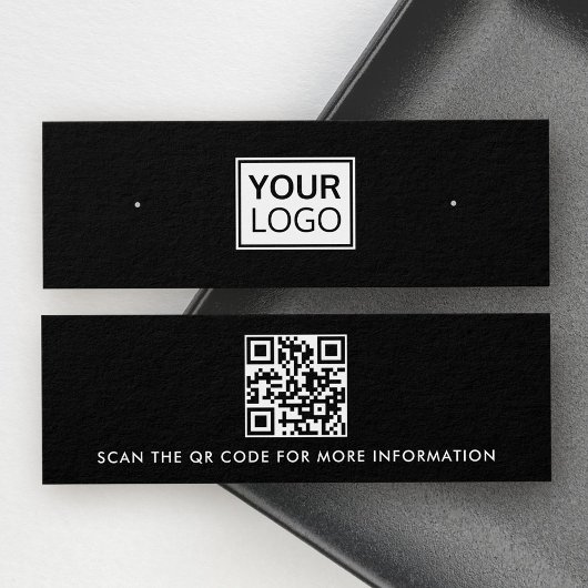 Ihr Logo QR Code schwarze Ohrring-Display-Karte