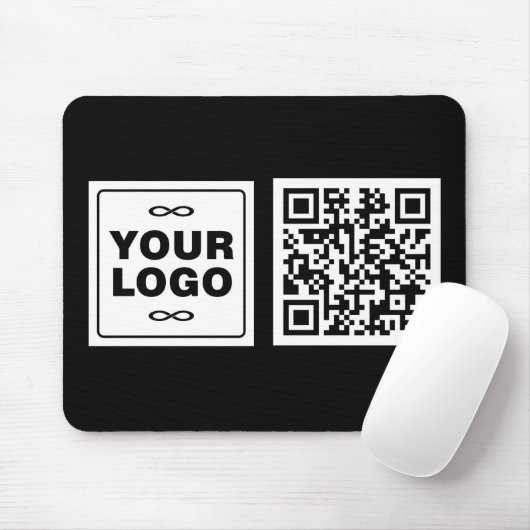 Ihr Logo - Quadrat - Hintergrund WEISS + QR-Code Mousepad (Mit Mouse)