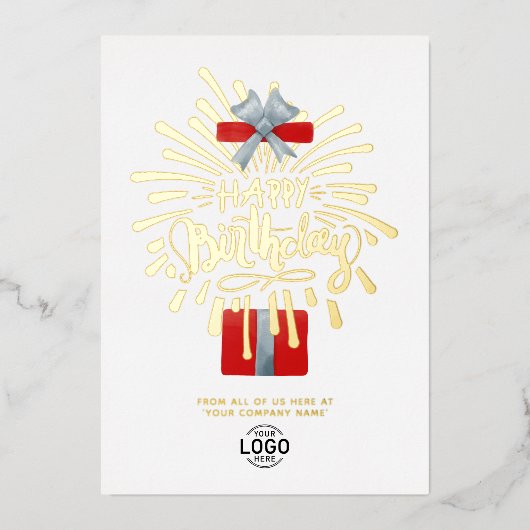 Ihr Logo Red Geschenkboxen Fireworks Business Gebu Folieneinladung (Vorderseite)