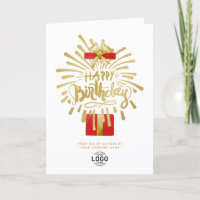 Ihr Logo Red Gift Gold Fireworks Group Geburtstag