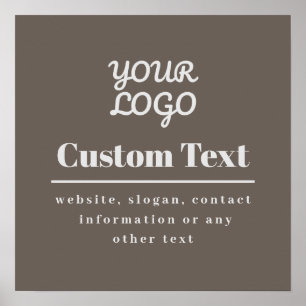 Ihr Logo Retro-Modern Beige & Hellgrau Poster