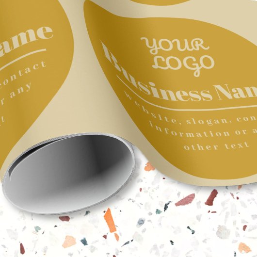 Ihr Logo retro-modern dunkles und helles Gold Geschenkpapier