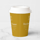 Ihr Logo retro-modern dunkles und helles Gold Pappbecher (Rechts)