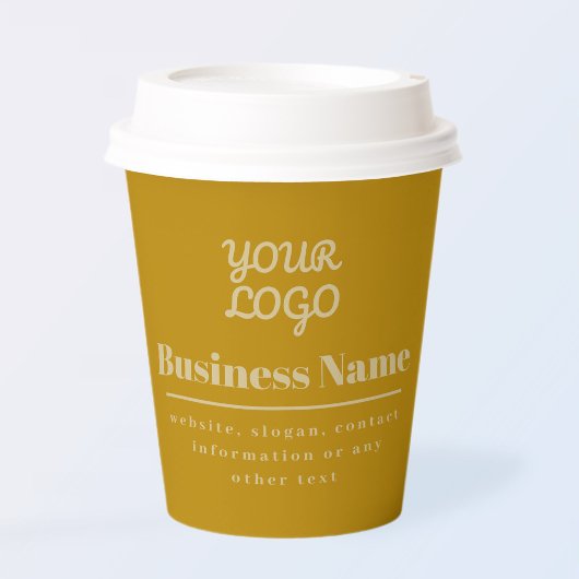 Ihr Logo retro-modern dunkles und helles Gold Pappbecher