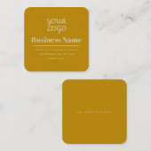 Ihr Logo retro-modern dunkles und helles Gold Quadratische Visitenkarte (Vorne/Hinten)