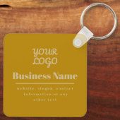 Ihr Logo retro-modern dunkles und helles Gold Schlüsselanhänger (Rückseite)