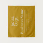 Ihr Logo retro-modern dunkles und helles Gold Wandteppich (Vorderseite)