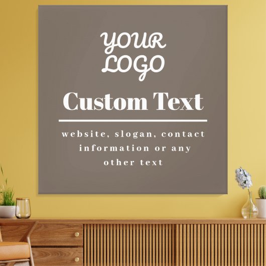 Ihr Logo Retro-Modern Moderne, Beige & Hellgrau Leinwanddruck (Insitu (Wohnzimmer))