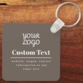 Ihr Logo Retro-Modern Moderne, Beige & Hellgrau Schlüsselanhänger (Rückseite)