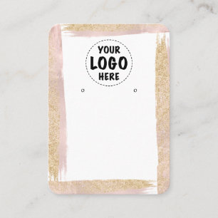 Ihr Logo Rosa Gold Glitzer Earring Card Groß Visitenkarte