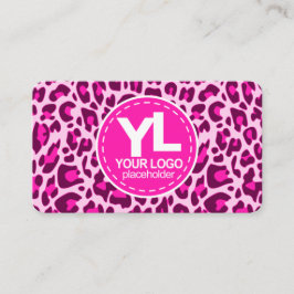 Ihr Logo Rosa Leopard Print Rockabilly-Muster Visitenkarte