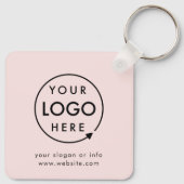 Ihr Logo | Rosa rosa Unternehmen Moderne Schlüsselanhänger (Rückseite)