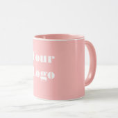 Ihr Logo rosa weiß Tasse (VorderseiteRechts)