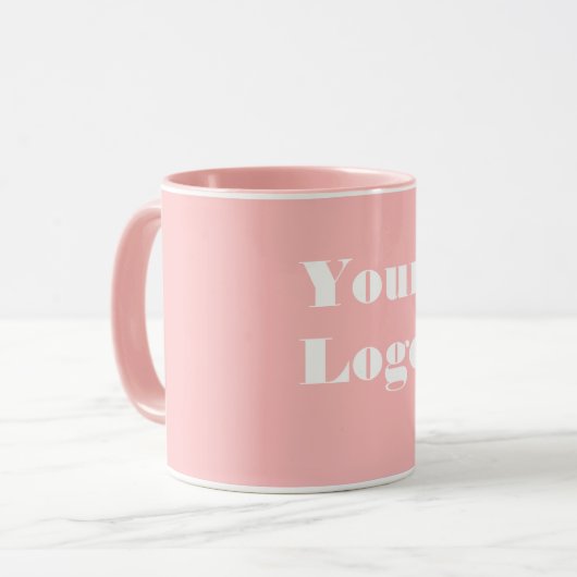 Ihr Logo rosa weiß Tasse (Vorderseite Links)
