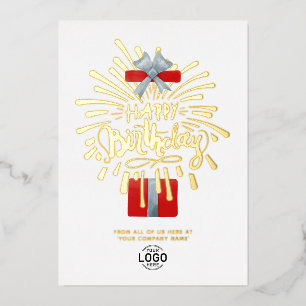 Ihr Logo Rote Geschenkbox Feuerwerk Geschäfts Gebu Folieneinladung