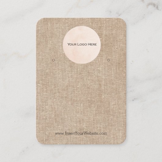 Ihr Logo Rustikal Burlap Shabby Earring Display Visitenkarte (Vorderseite)
