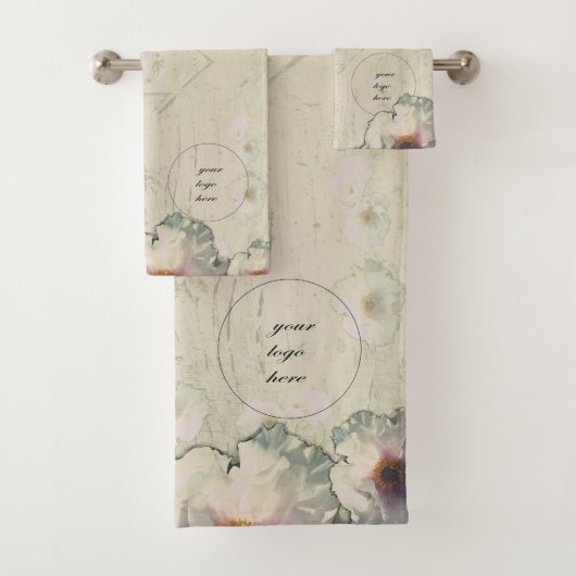 Ihr Logo Rustikaler Armbaum Peony Badhandtuch Set (Insitu)