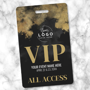 Ihr Logo Schwarz Gold Event VIP Ausweis