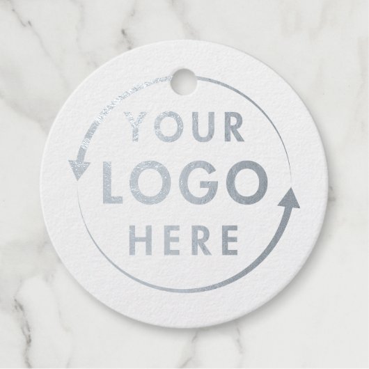 Ihr Logo-Silberstreifen-Geschenk-Tag Geschenkanhänger (Vorderseite)