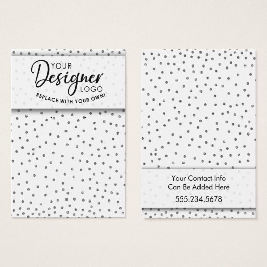 Ihr Logo Silver Confetti Ohrring-Display (Vorne & Hinten)