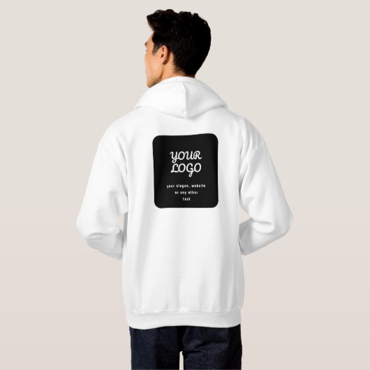 Ihr Logo & Slogan oder anderer Text | Schwarz & We Hoodie (Schwarz voll)