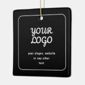 Ihr Logo & Slogan oder anderer Text | Schwarz & We Keramikornament (Links)