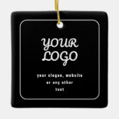 Ihr Logo & Slogan oder anderer Text | Schwarz & We Keramikornament (Vorderseite)