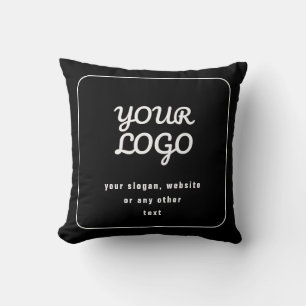 Ihr Logo & Slogan oder anderer Text   Schwarz & We Kissen