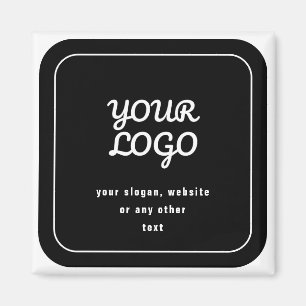 Ihr Logo & Slogan oder anderer Text Schwarz & We Magnet