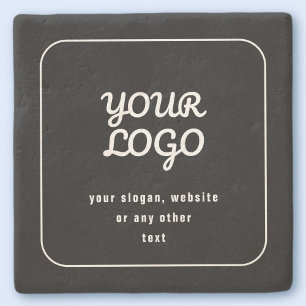 Ihr Logo & Slogan oder anderer Text Schwarz & We Steinuntersetzer