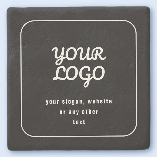 Ihr Logo & Slogan oder anderer Text | Schwarz & We Steinuntersetzer
