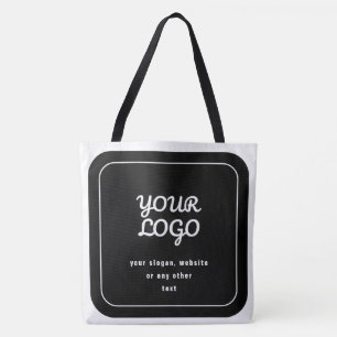 Ihr Logo & Slogan oder anderer Text Schwarz & We Tasche