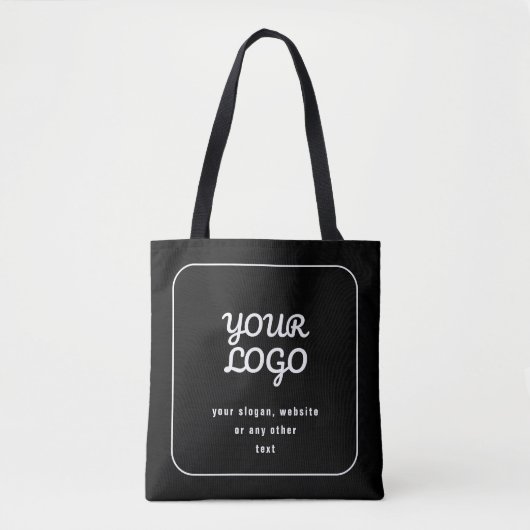 Ihr Logo & Slogan oder anderer Text | Schwarz & We Tasche (Vorderseite)