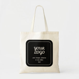 Ihr Logo & Slogan oder anderer Text Schwarz & We Tragetasche