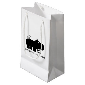 Ihr Logo & Slogan Schwarz Kleine Geschenktüte