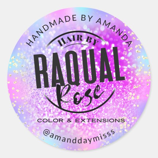 Ihr Logo Small Business Glitzer Gold Runder Aufkleber (Vorderseite)