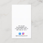 Ihr Logo Social Media Minimal Preis-Label DIY Visitenkarte (Rückseite)