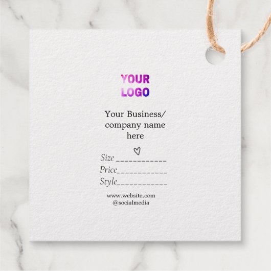 Ihr Logo Social Media QR-Code Geschenkanhänger (Rückseite)