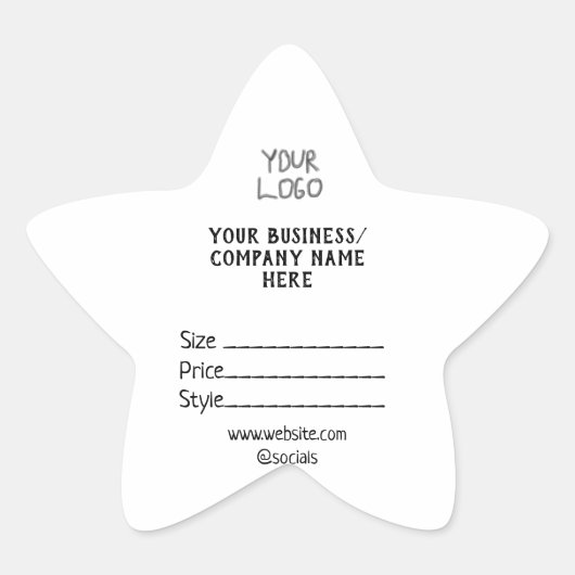 Ihr Logo Social Media QR-Code Stern-Aufkleber (Vorderseite)