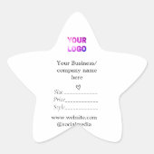 Ihr Logo Social Media QR-Code Stern-Aufkleber (Vorderseite)