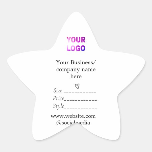 Ihr Logo Social Media QR-Code Stern-Aufkleber (Vorderseite)