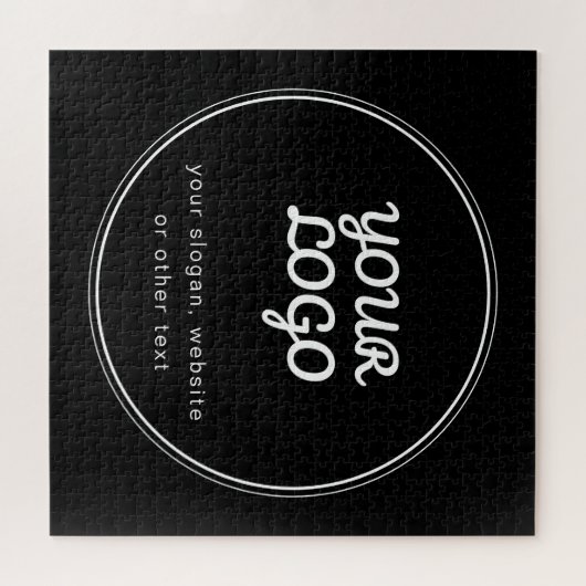 Ihr Logo Stilvoll Schwarz-Weiß-Design Puzzle (Horizontal)